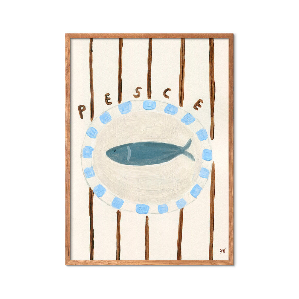 Pesce plakat, beige - 30x40 cm.